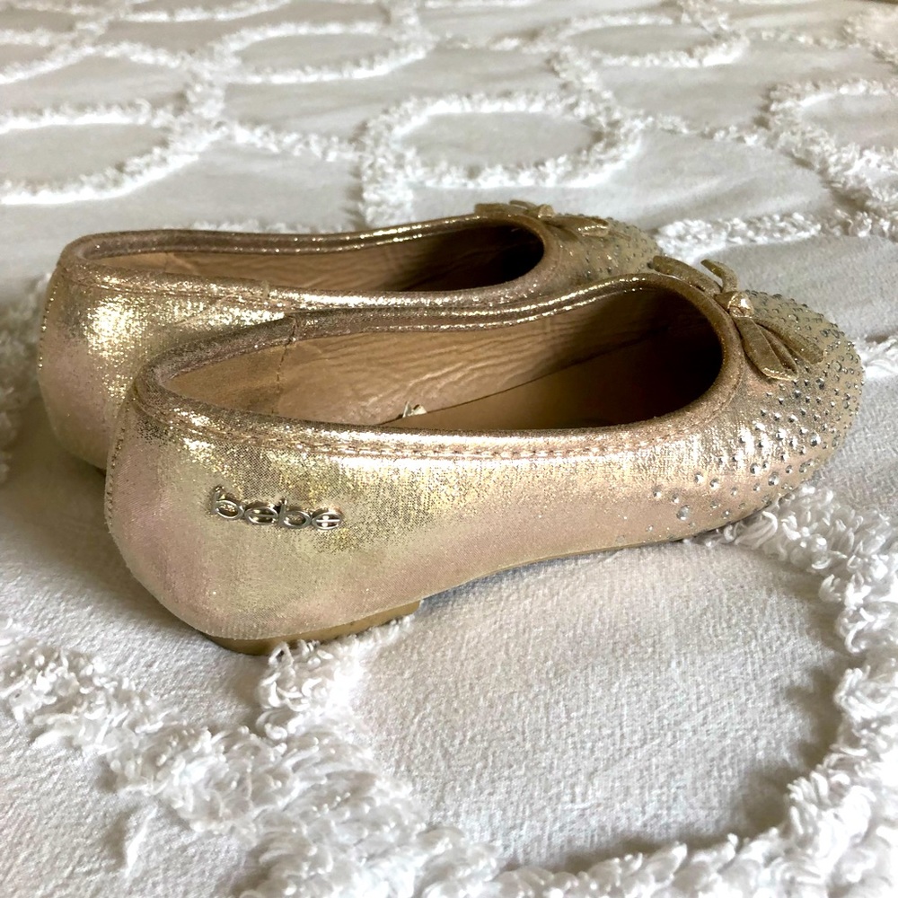 Bebe Gold embellished flats size 1